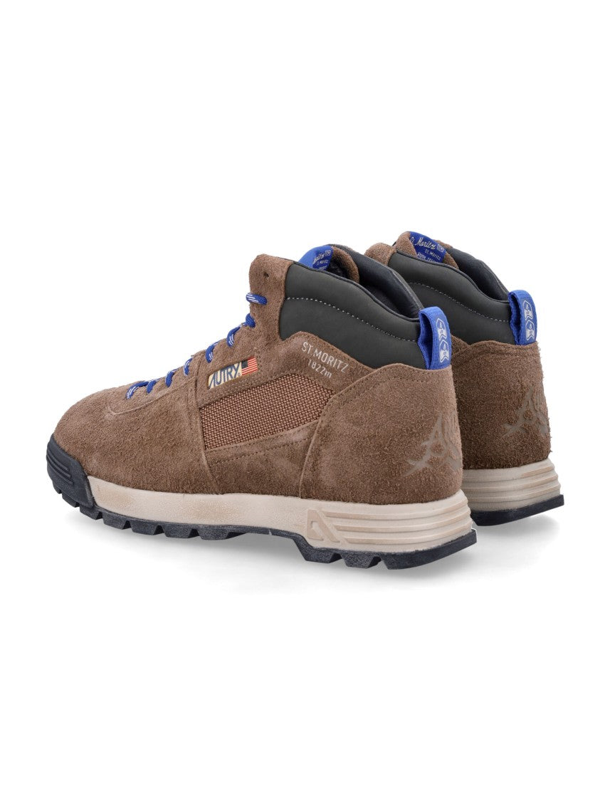 Autry Malga Mid Suede Mesh Mid-Top Sneakers