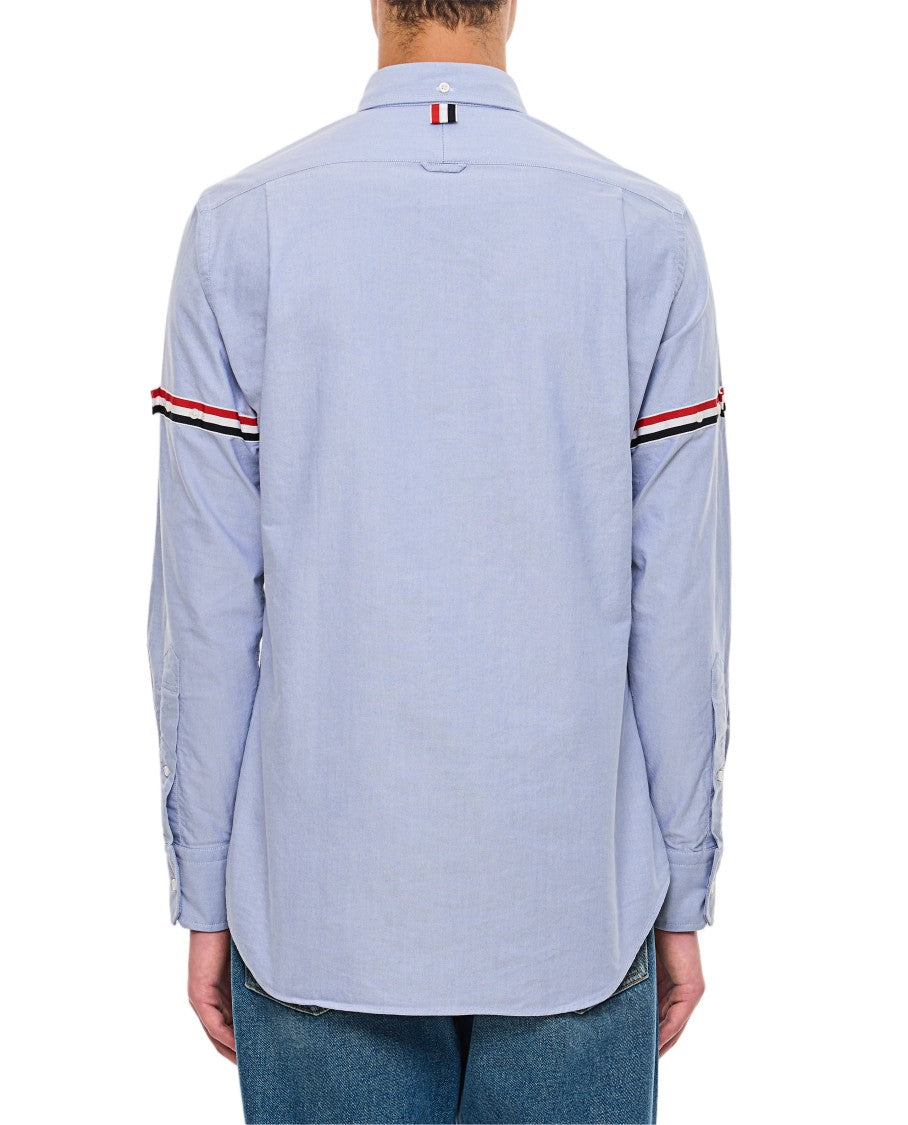 Thom Browne Light Blue Classic Button-Up Shirt With Grosgrain Detail