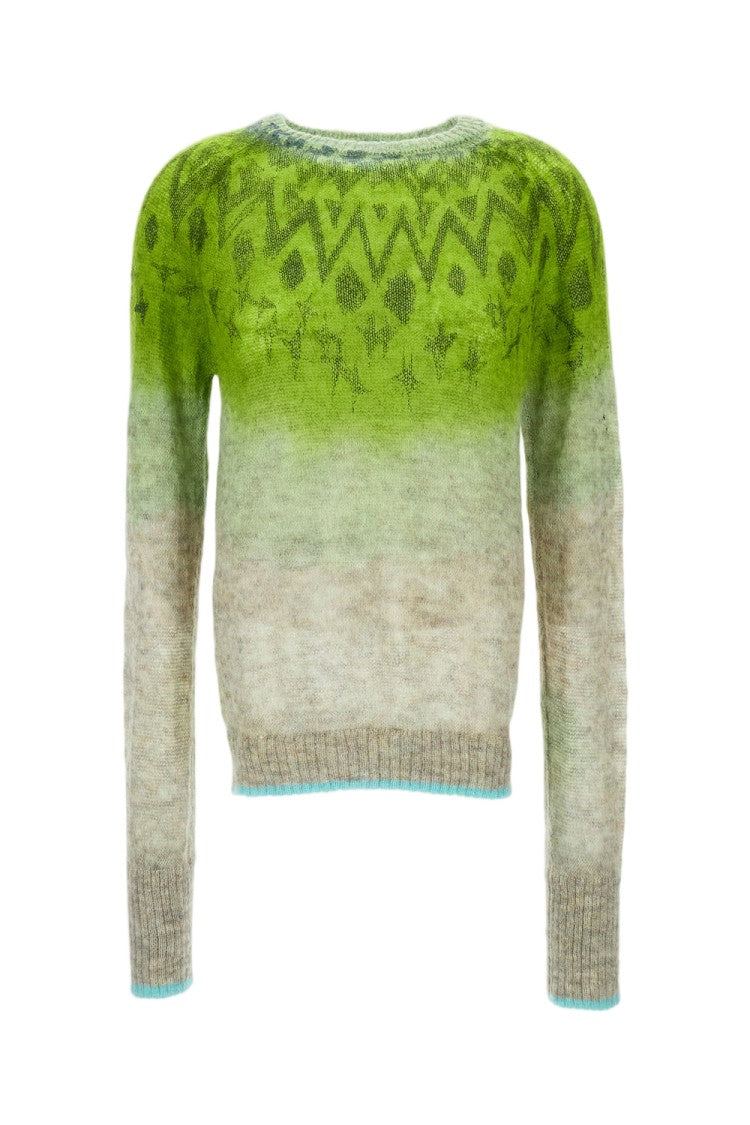 Rohka Gradient Wool Blend Sweater With Ribbed Finish