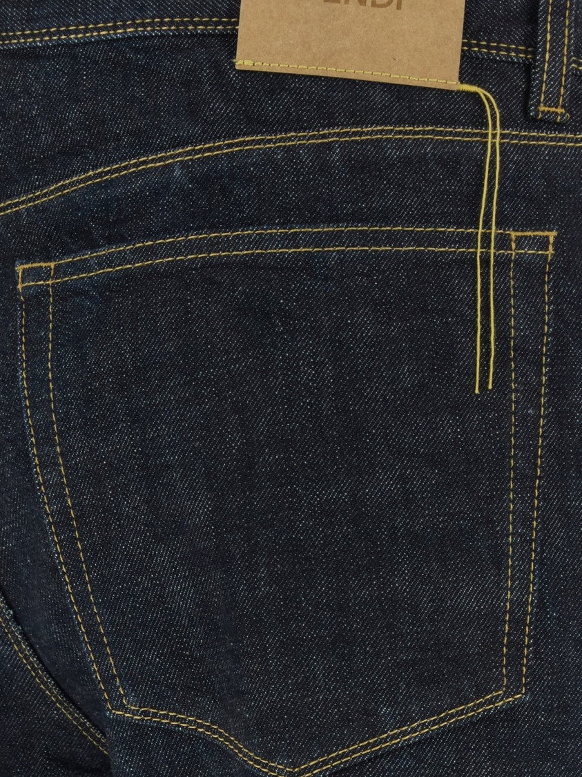 Fendi Jeans Slim Pure Cotton Five-Pocket Denim Jeans