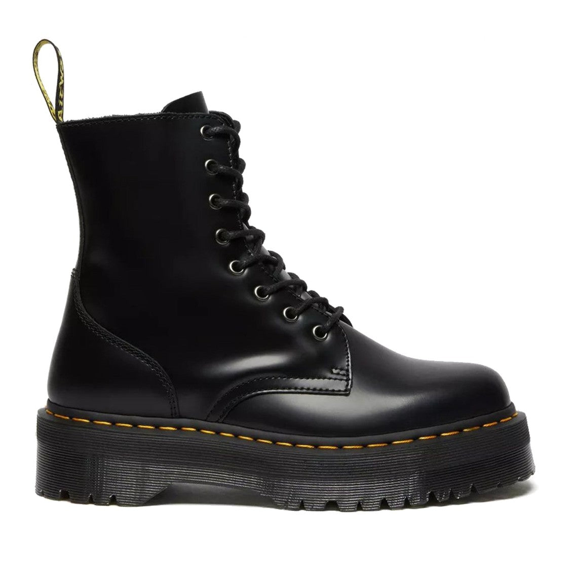 Dr. Martens Black Jadon Chunky Sole Zipper Leather Ankle Boots