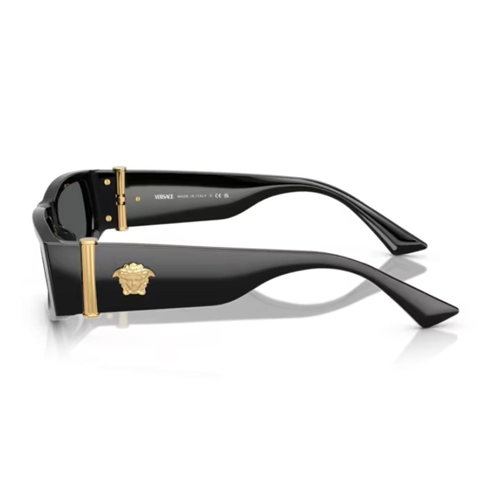 Versace 0Ve4476u Medusa Glam Medusa Glam Rectangular Black Acetate Sunglasses