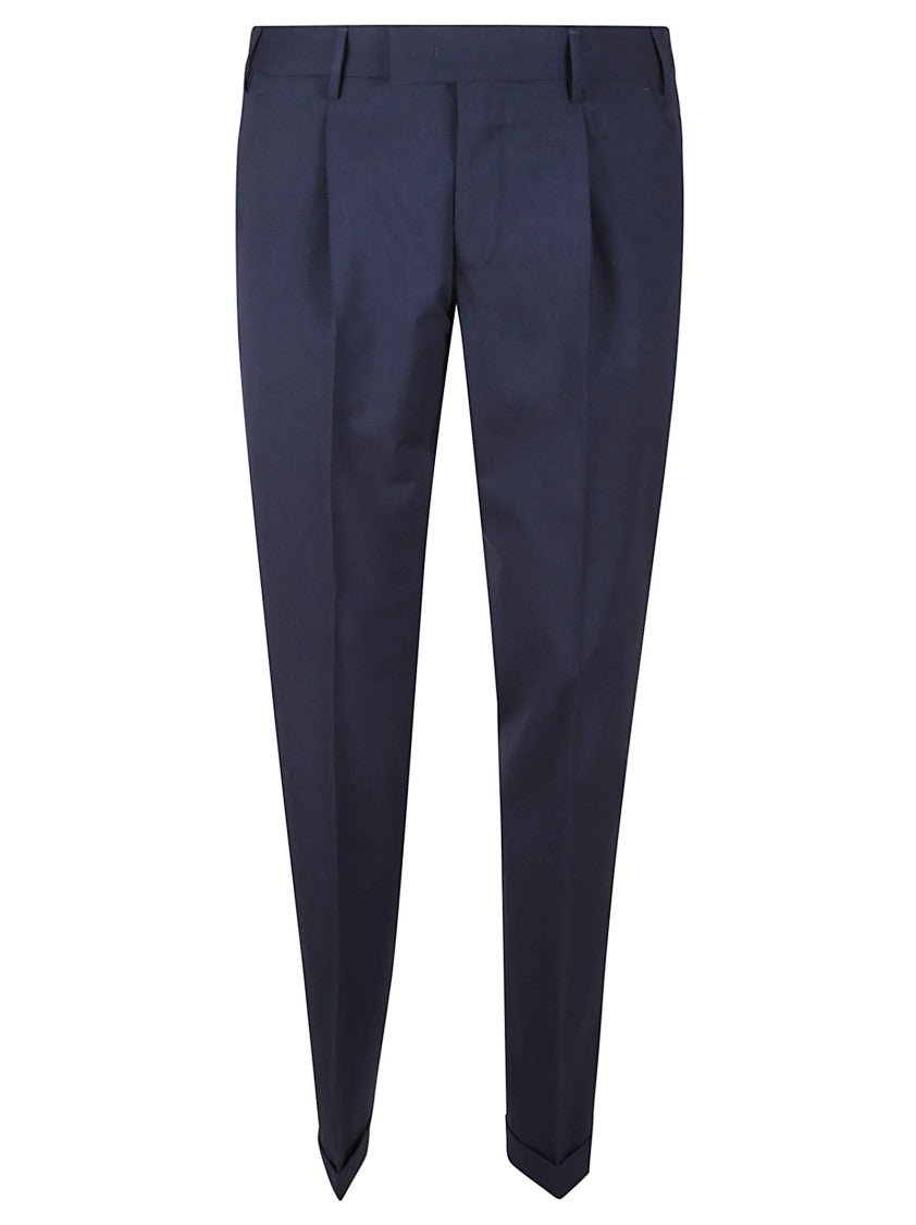Pt Torino Tailored Blue Trousers With Sharp Creases