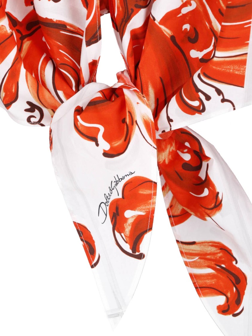 Dolce & Gabbana Multicolor Majolica Printed Crop Shirt