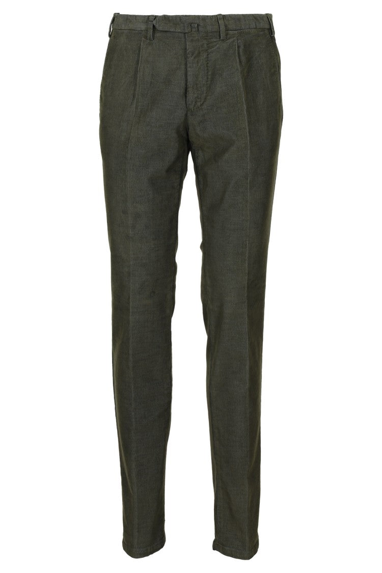 Santaniello Tailored Cotton Pants With Front Pinces