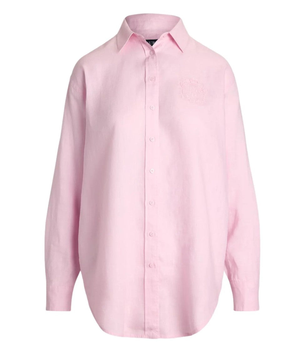 Lauren Ralph Lauren Loose-Fitting Long-Sleeved Shirt With Embroidered Crest