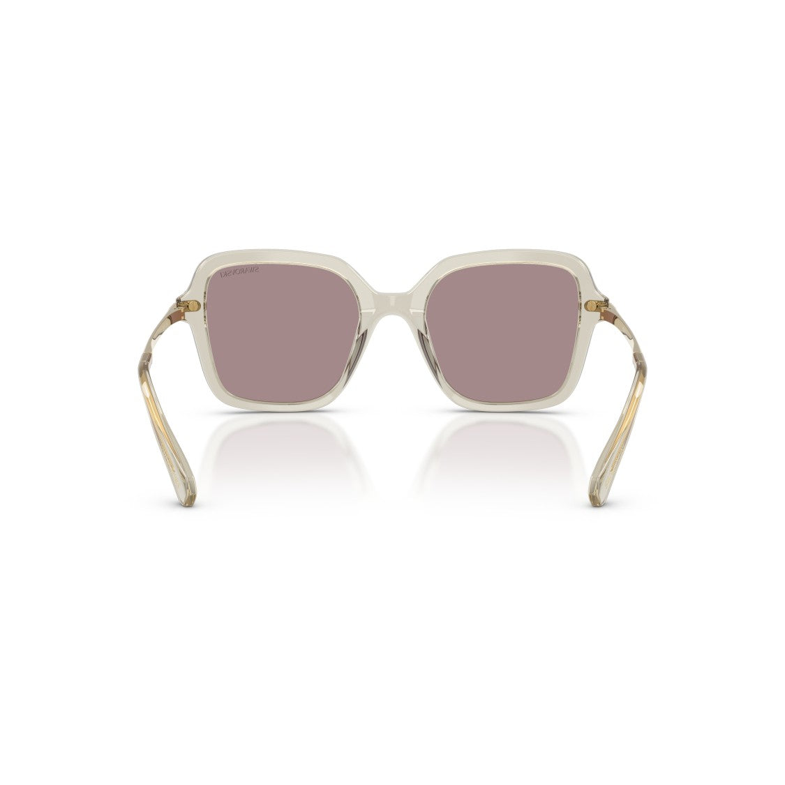 Swarovski 0Sk6040 Square Acetate Sunglasses With Translucent Beige Frame
