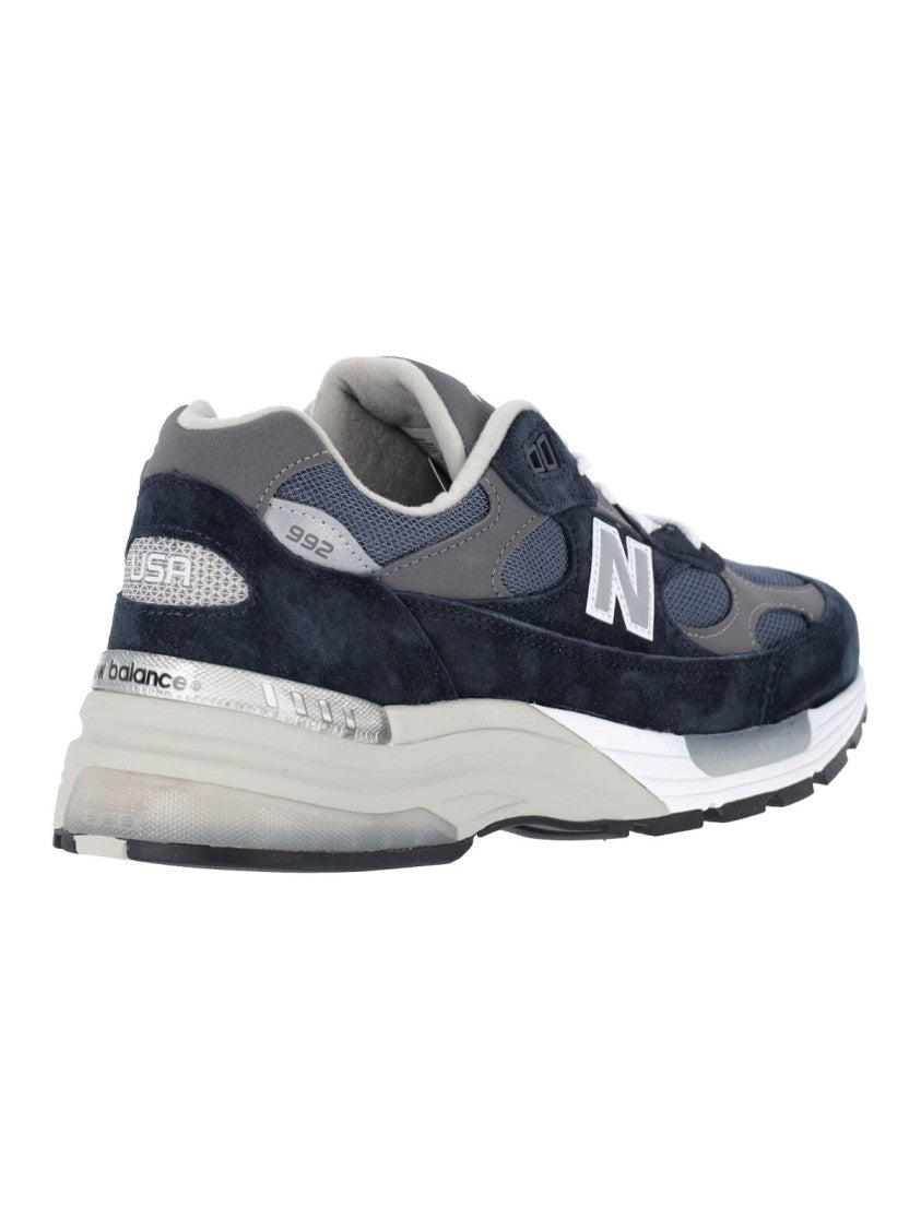 New Balance Blue Suede 992 Mesh Sneakers
