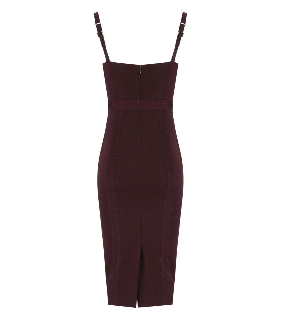 Elisabetta Franchi Merlot Bustier Sheath Dress