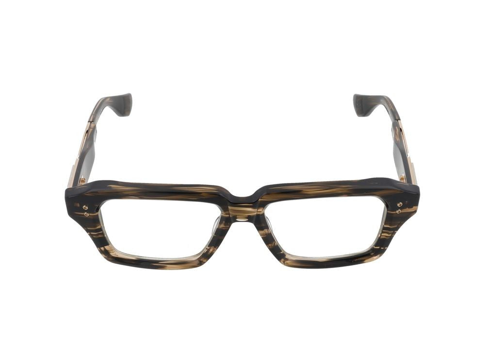 Dita Burnt Timber White Gold Square Frame Optical Glasses