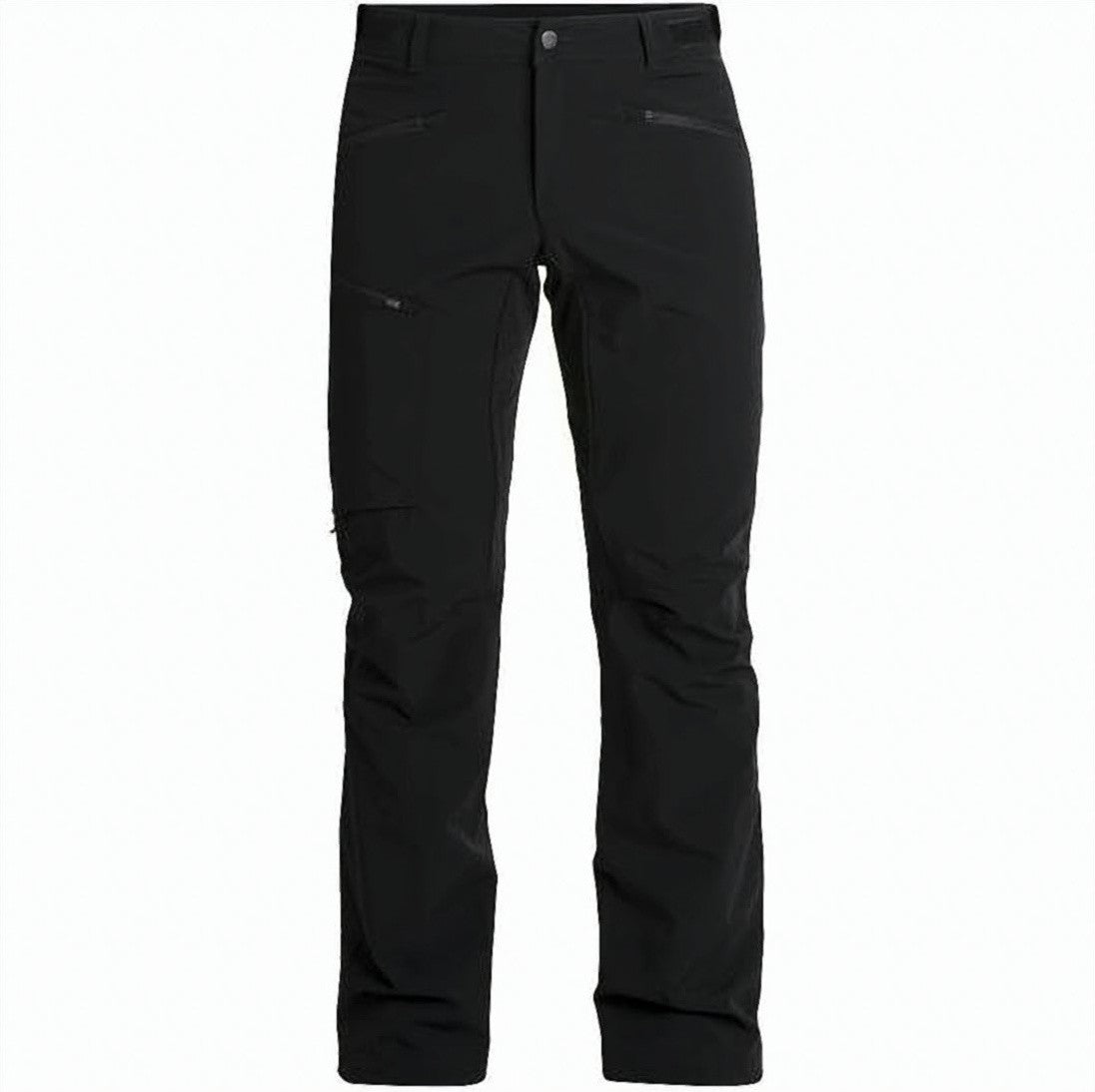 Lundhags Straight Black Pants With Articulated Knees