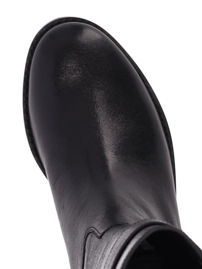 Tory Burch Black Lock Ridin Leather Boots