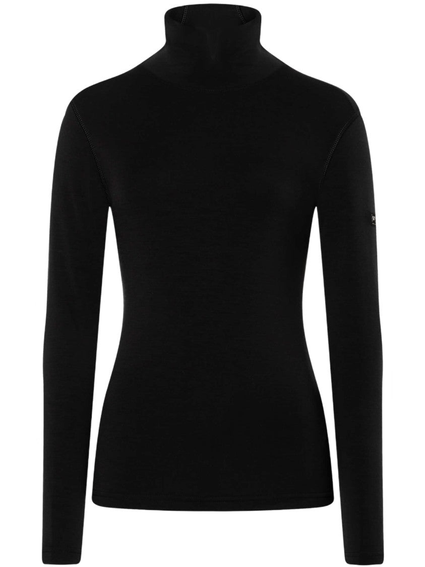 Super.Natural Black Fitted Long-Sleeve Turtleneck Top