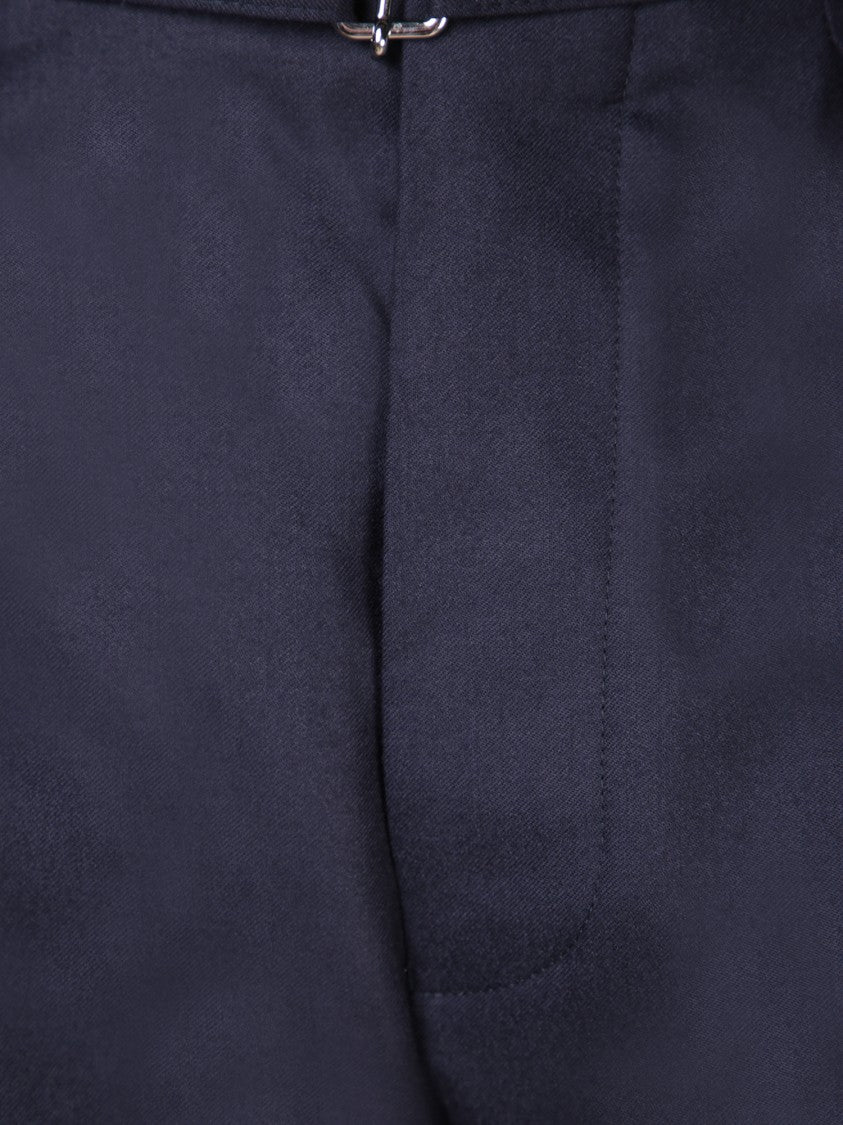 Officine Generale Blue Cotton-Modal Tailored Trousers