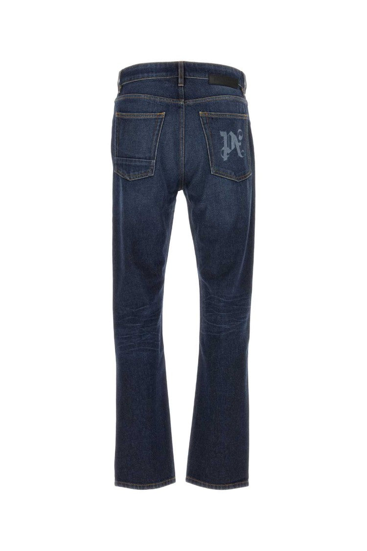 Palm Angels Straight-Leg Denim Jeans With Vintage Aesthetic