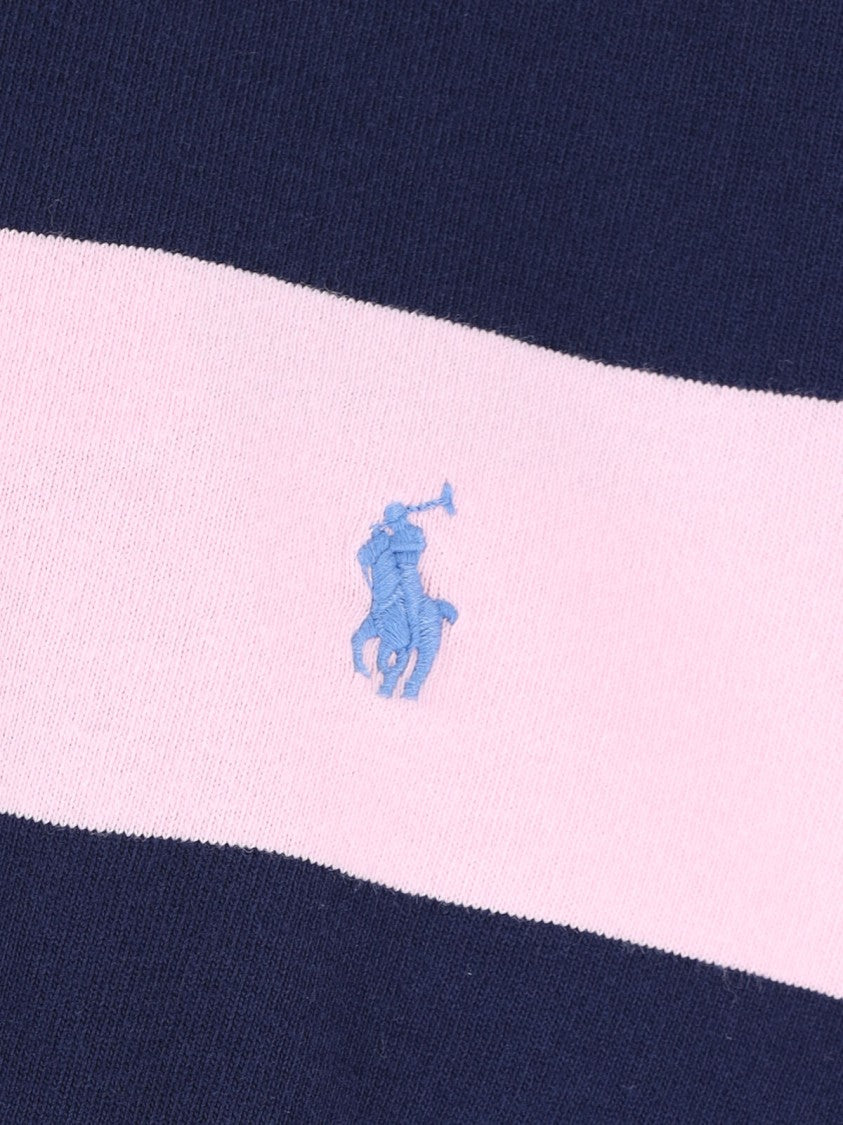 Polo Ralph Lauren Pink/Navy Wide Stripe Rugby Polo
