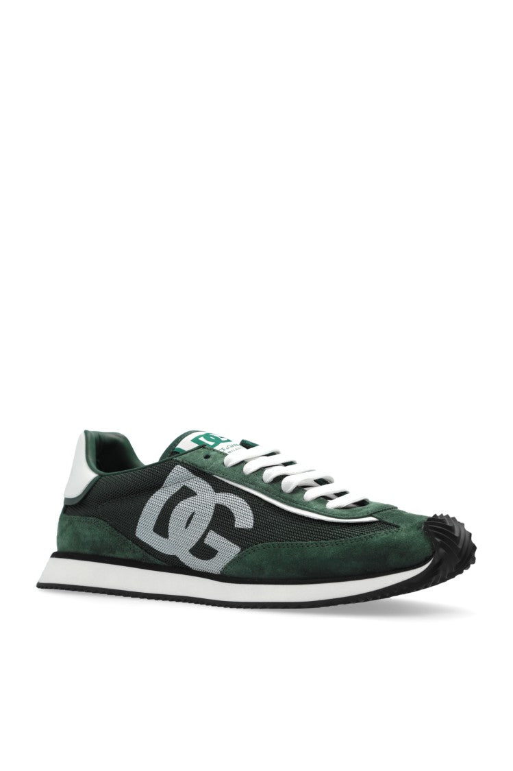 Dolce & Gabbana Green Suede-Like Sneakers