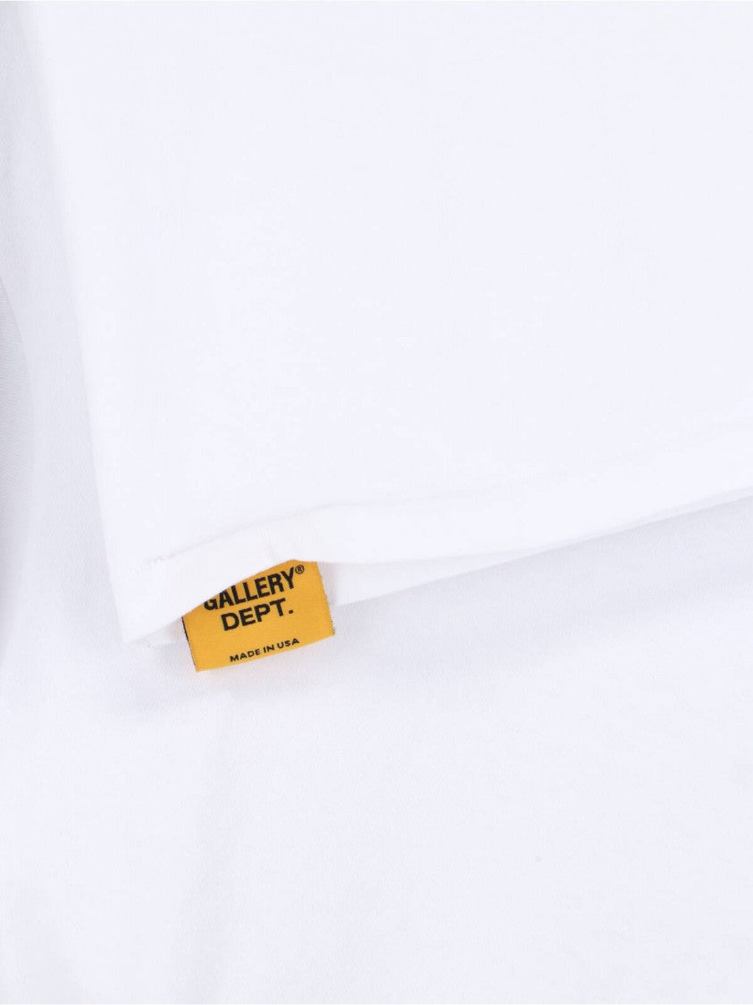 Gallery Dept. White Contrast Logo Straight Hem T-Shirt