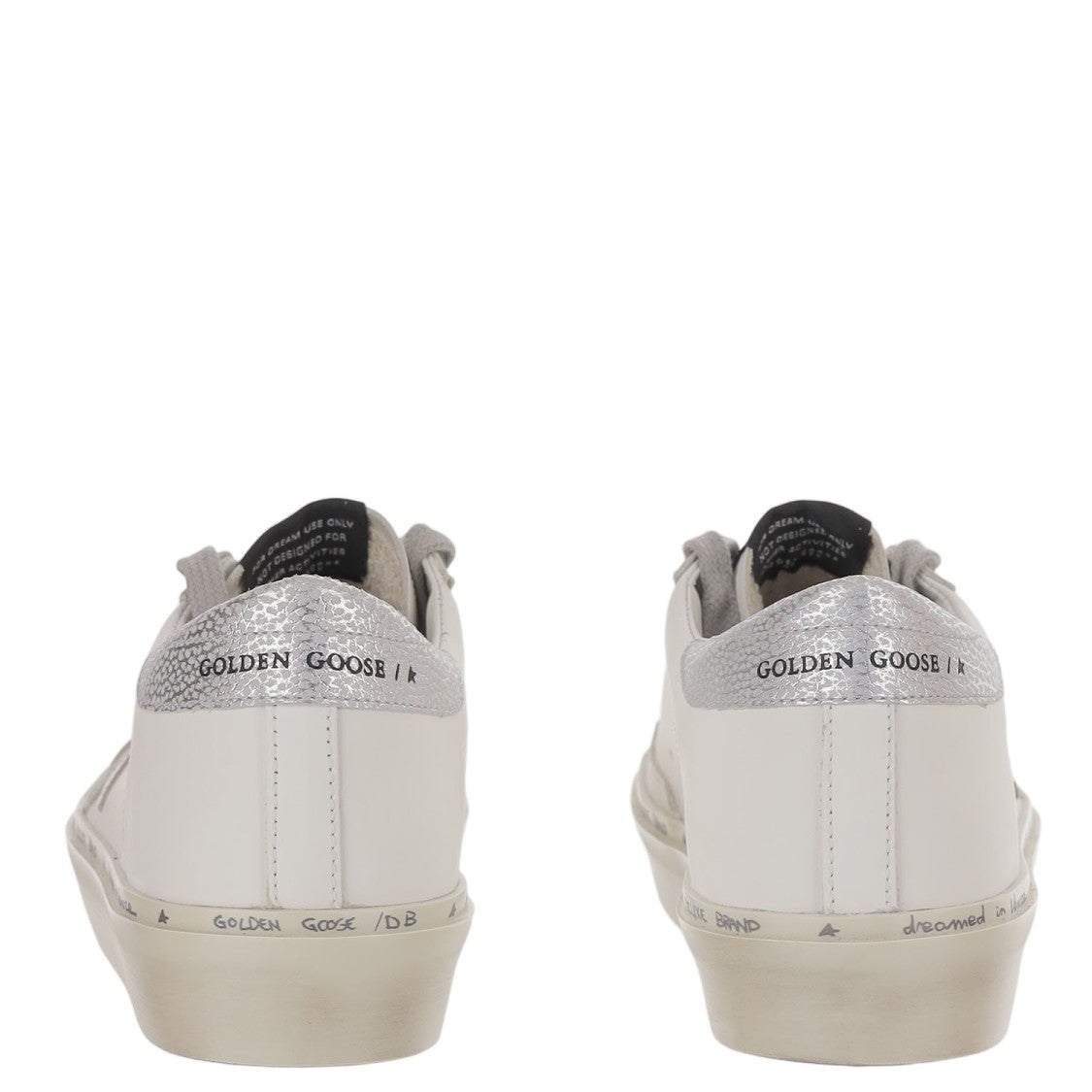 Golden Goose Leather Hi Star Silver Patch Sneakers