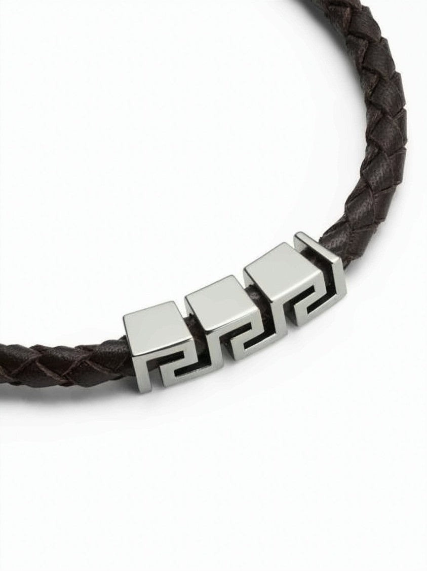 Versace Braided Leather Bracelet