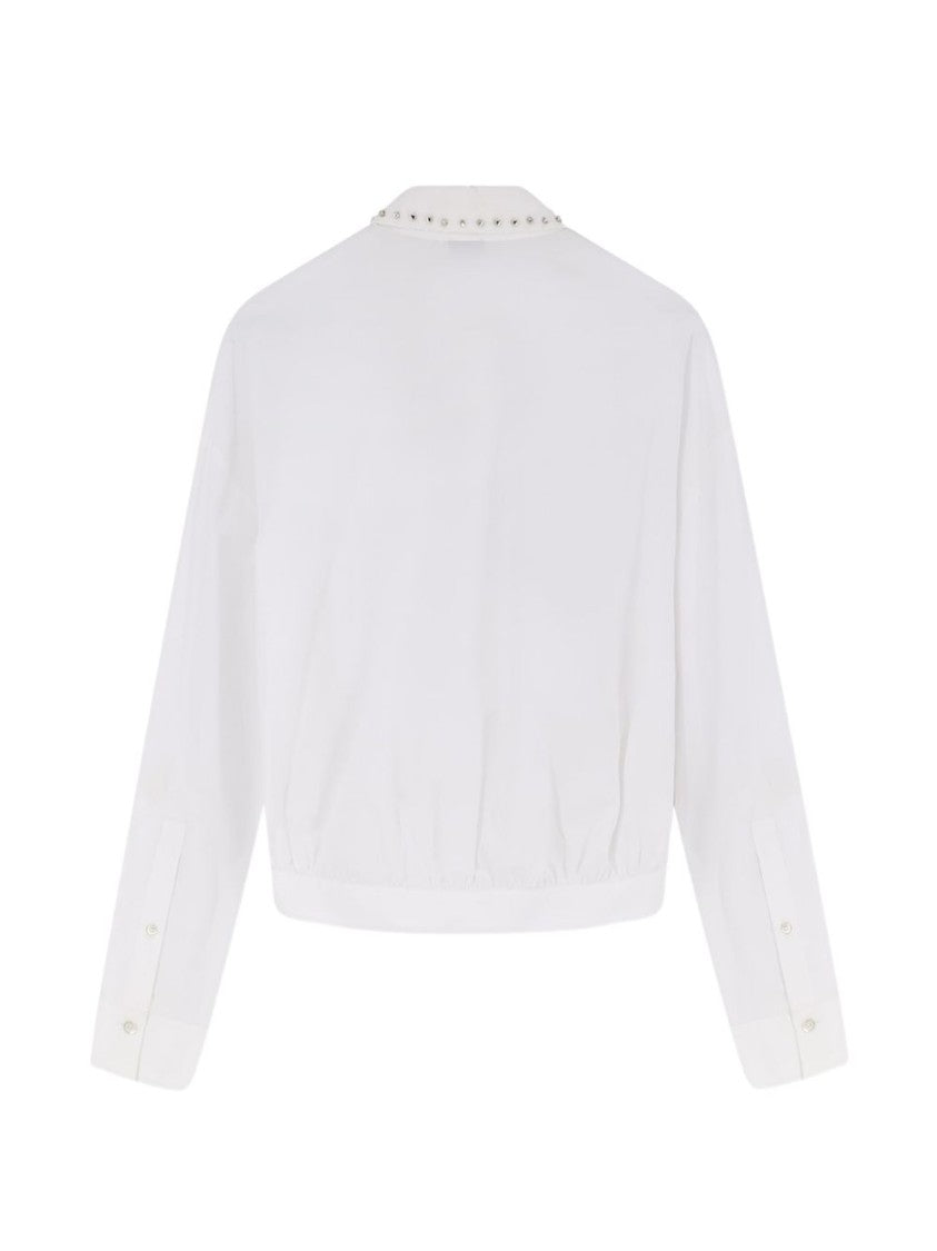 Pinko White Studded Collar Shirt