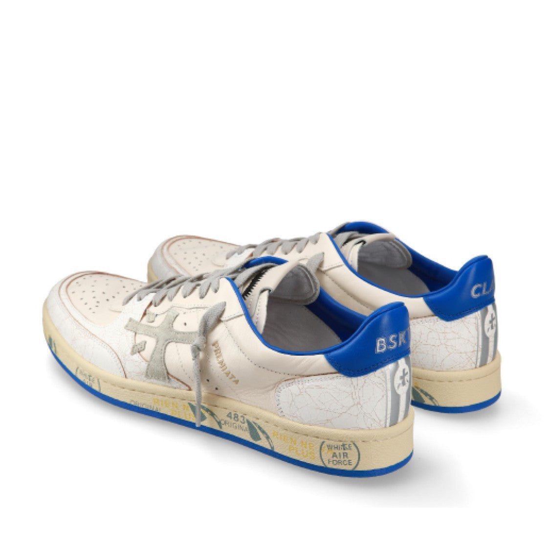 Premiata Vintage White Leather Bskt Clay Sneakers