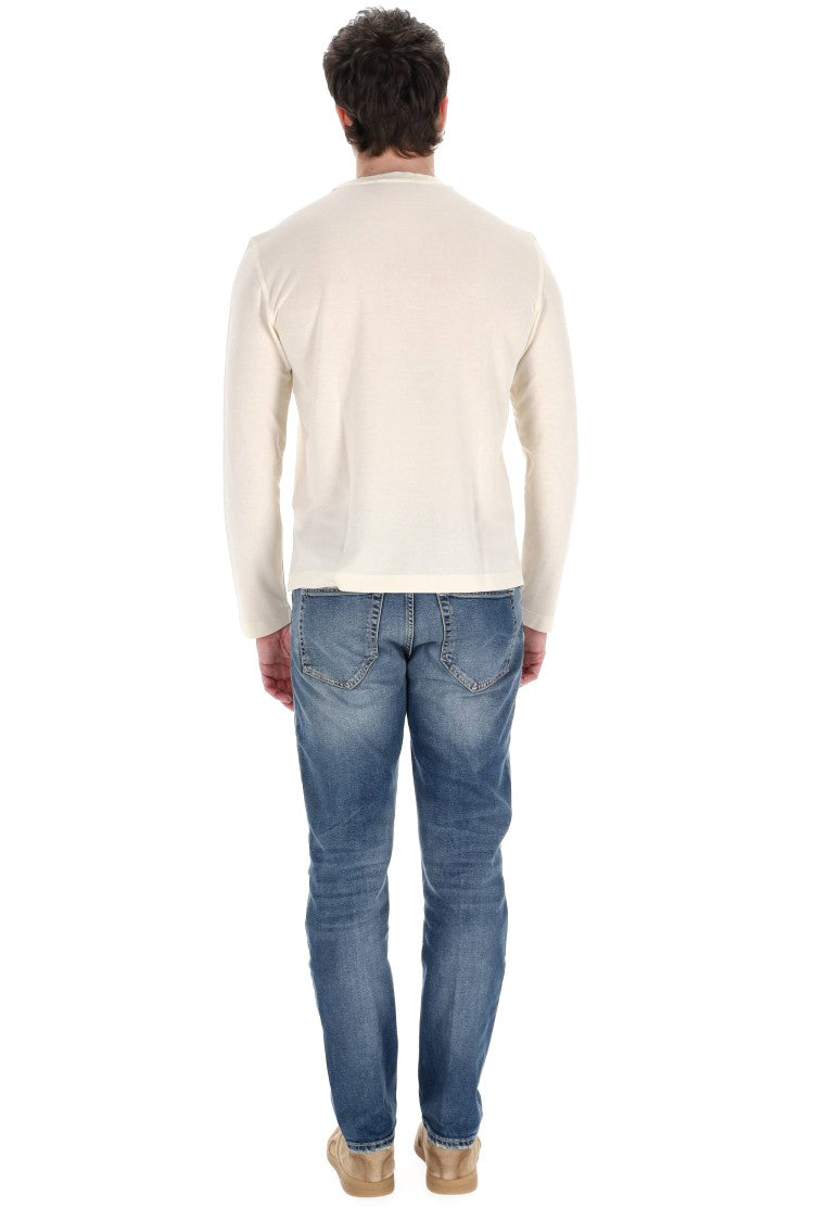 Drumohr "Ice Cotton" Long Sleeve Cotton T-Shirt