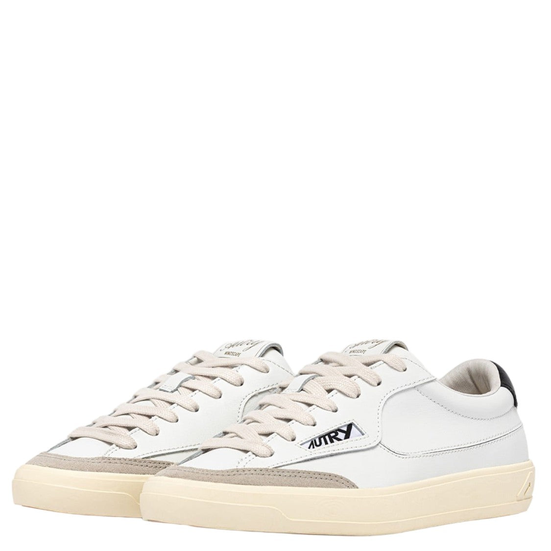 Autry Lace-Up Leather Low Sneakers With Round Toe And Logo Details