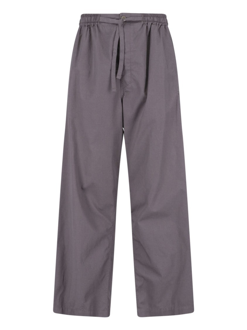 Lemaire Taupe Pyjama Elastic Waist Cotton Trousers
