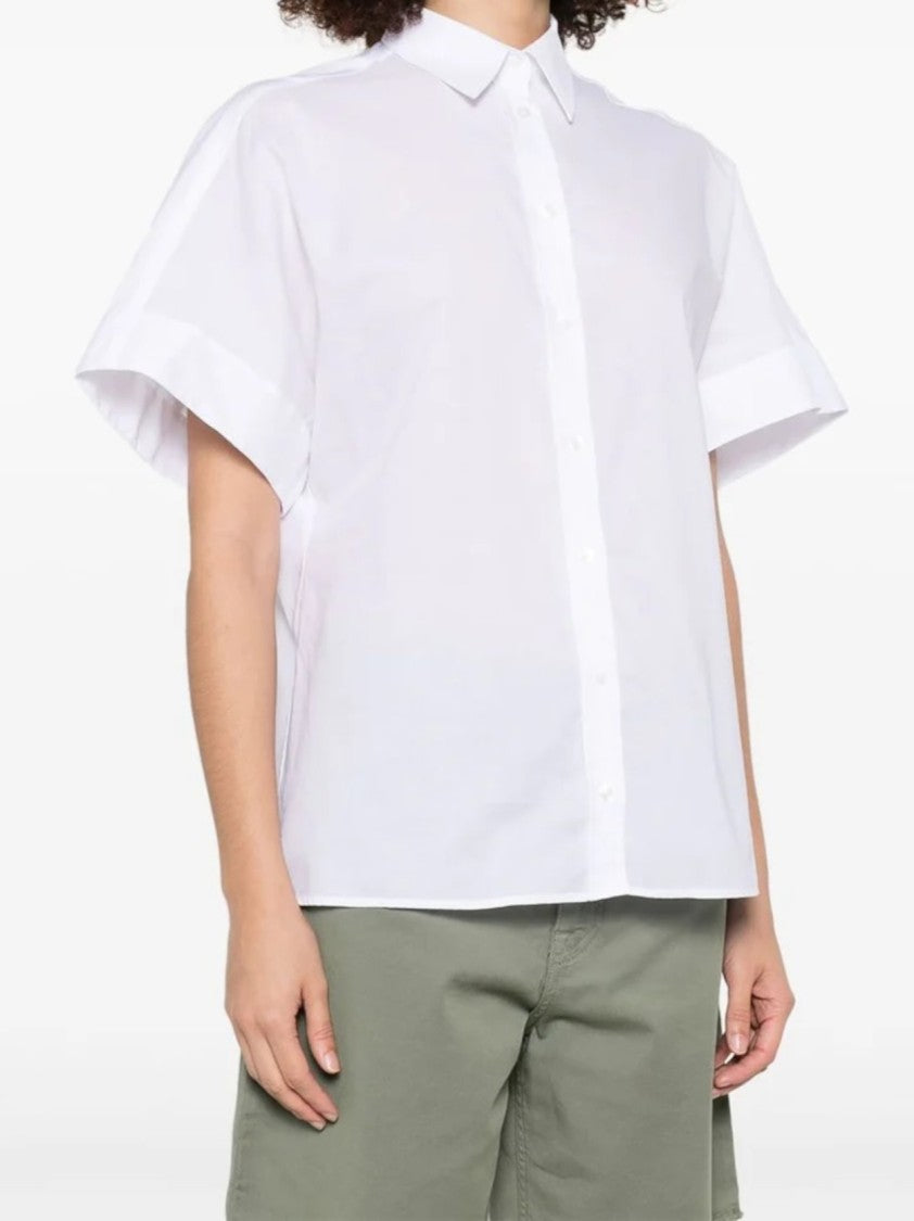 Fay Boxy White Shirt With Classic Collar