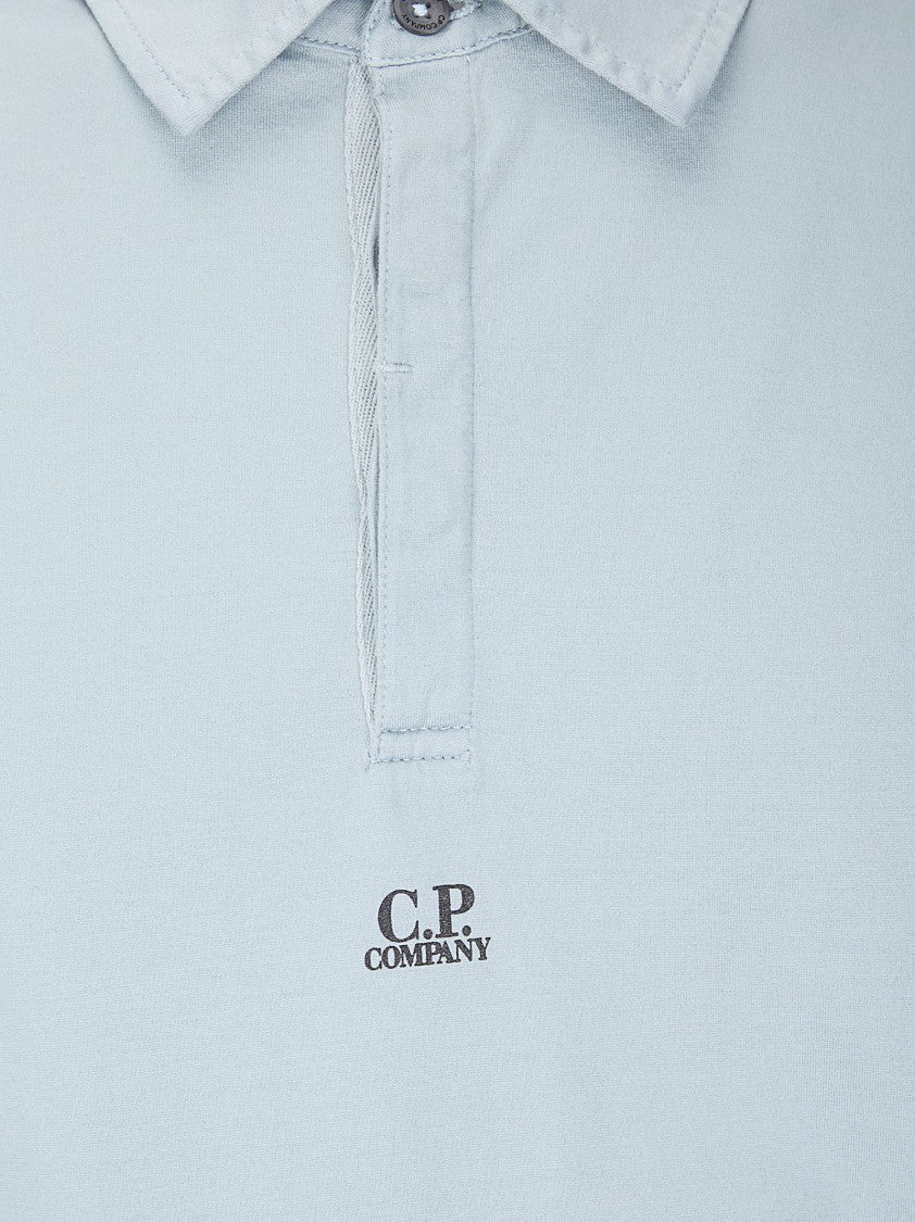 C.P. Company White Mercerized Jersey Gassed Short-Sleeve Polo