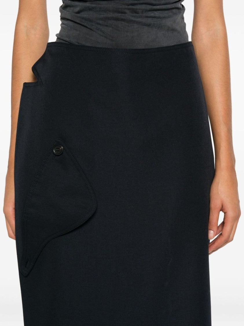 Jean Paul Gaultier Blue Wrap Design Cut-Out Skirt