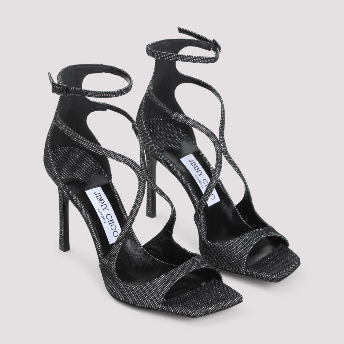 Jimmy Choo Striking Black Metallic Sandals