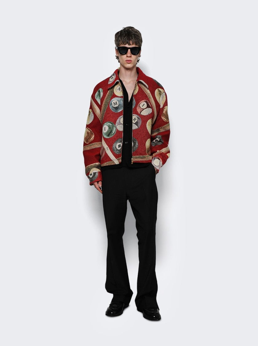 Amiri Billiards Tapestry Blouson Deep Red