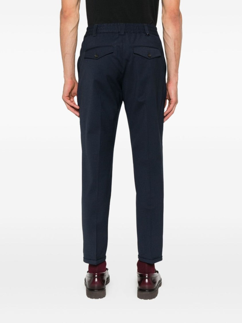 Pt Torino Pinstripe Trousers With Elastic Waistband