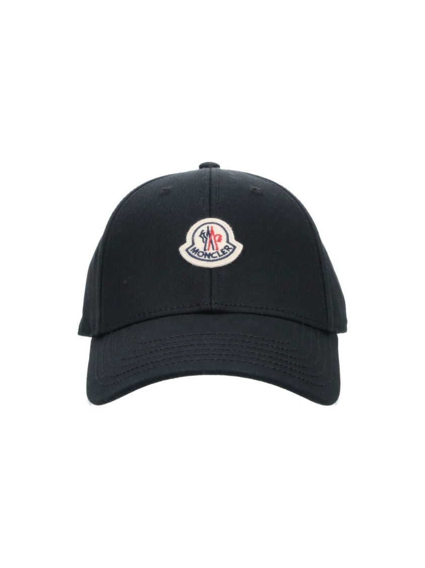 Moncler Black Curved Brim Curved Logo Cap
