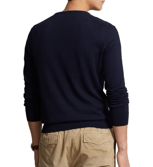 Polo Ralph Lauren Men's Round Neck Blue Cotton Sweatshirt