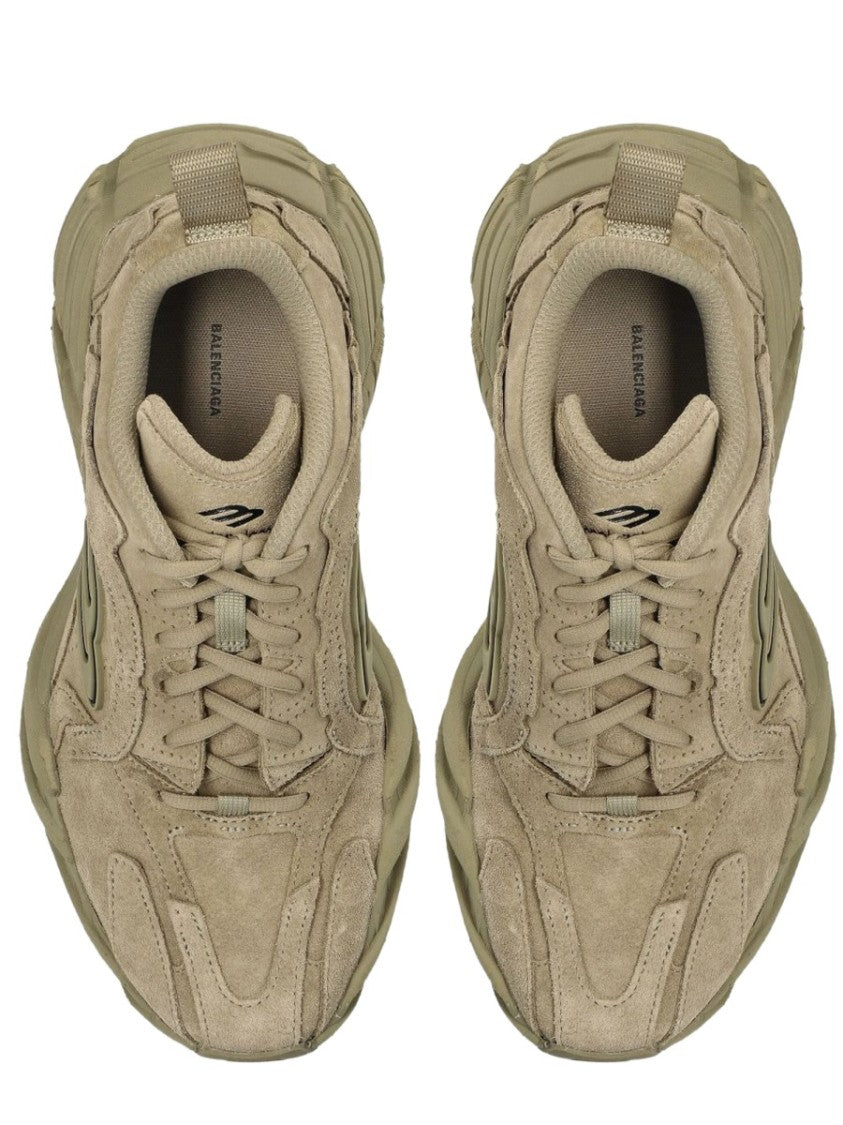 Balenciaga Monday Suede Layered Leather Sneakers