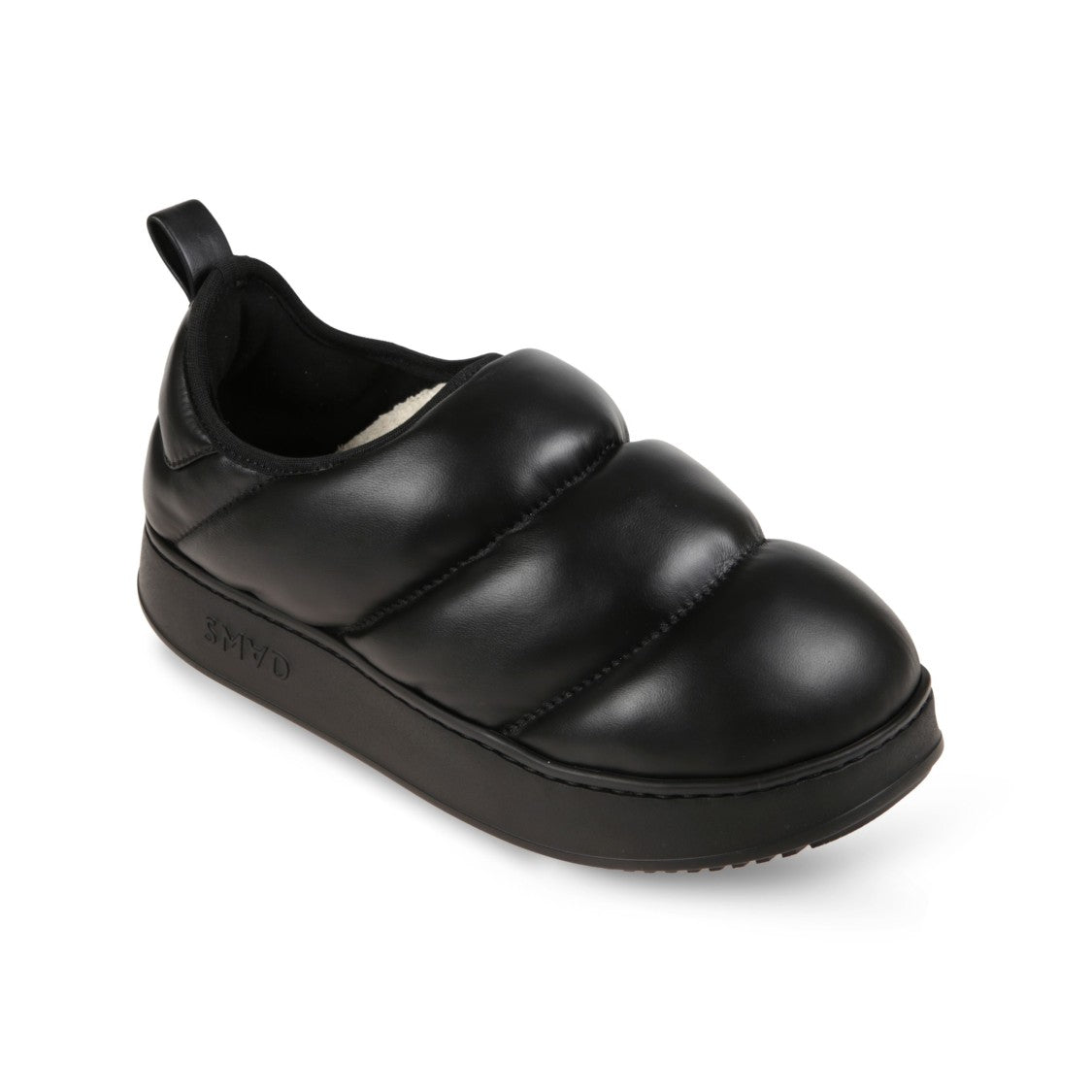 Smad Puffer-Style Slip-On Sneakers With Glossy Leather Finish