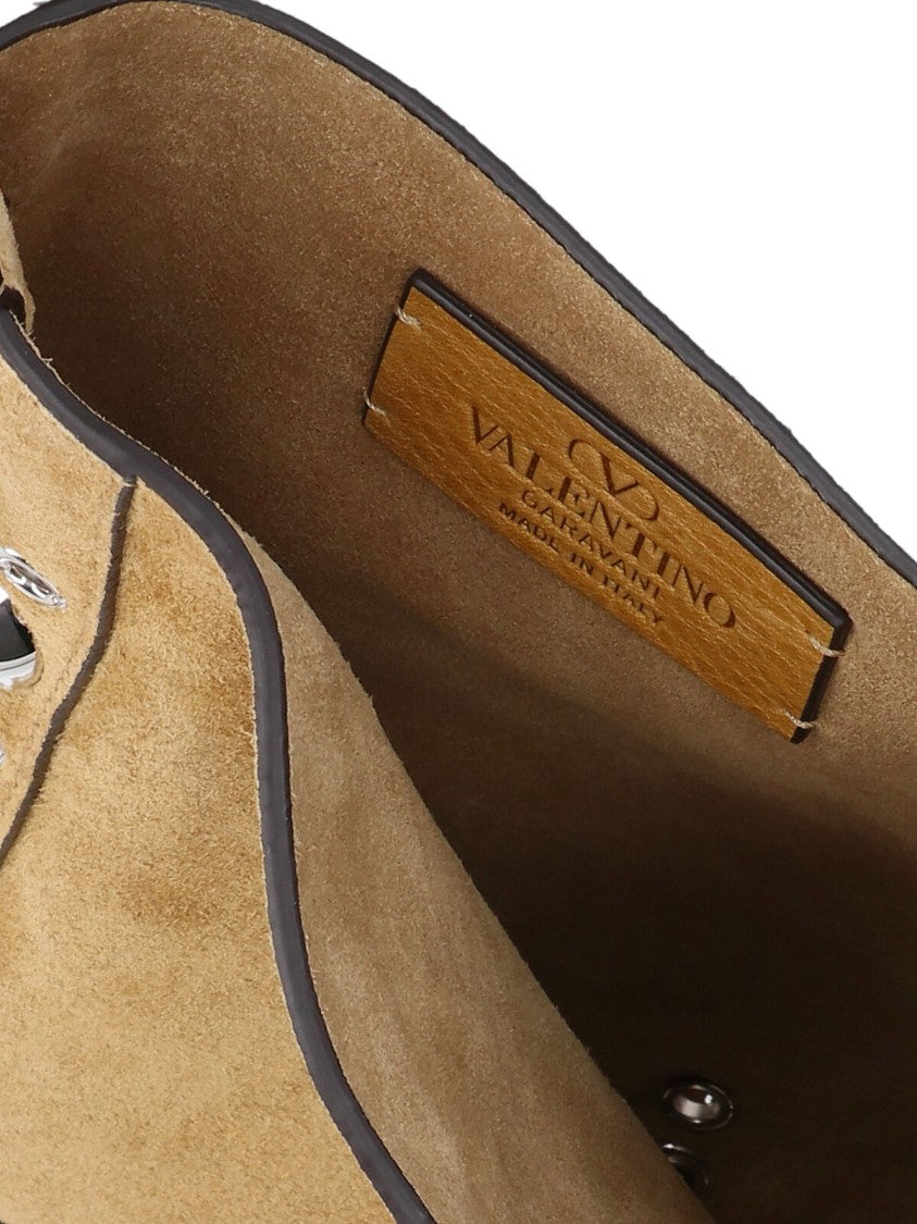 Valentino Garavani Brown Structured Handbag With Classic Design