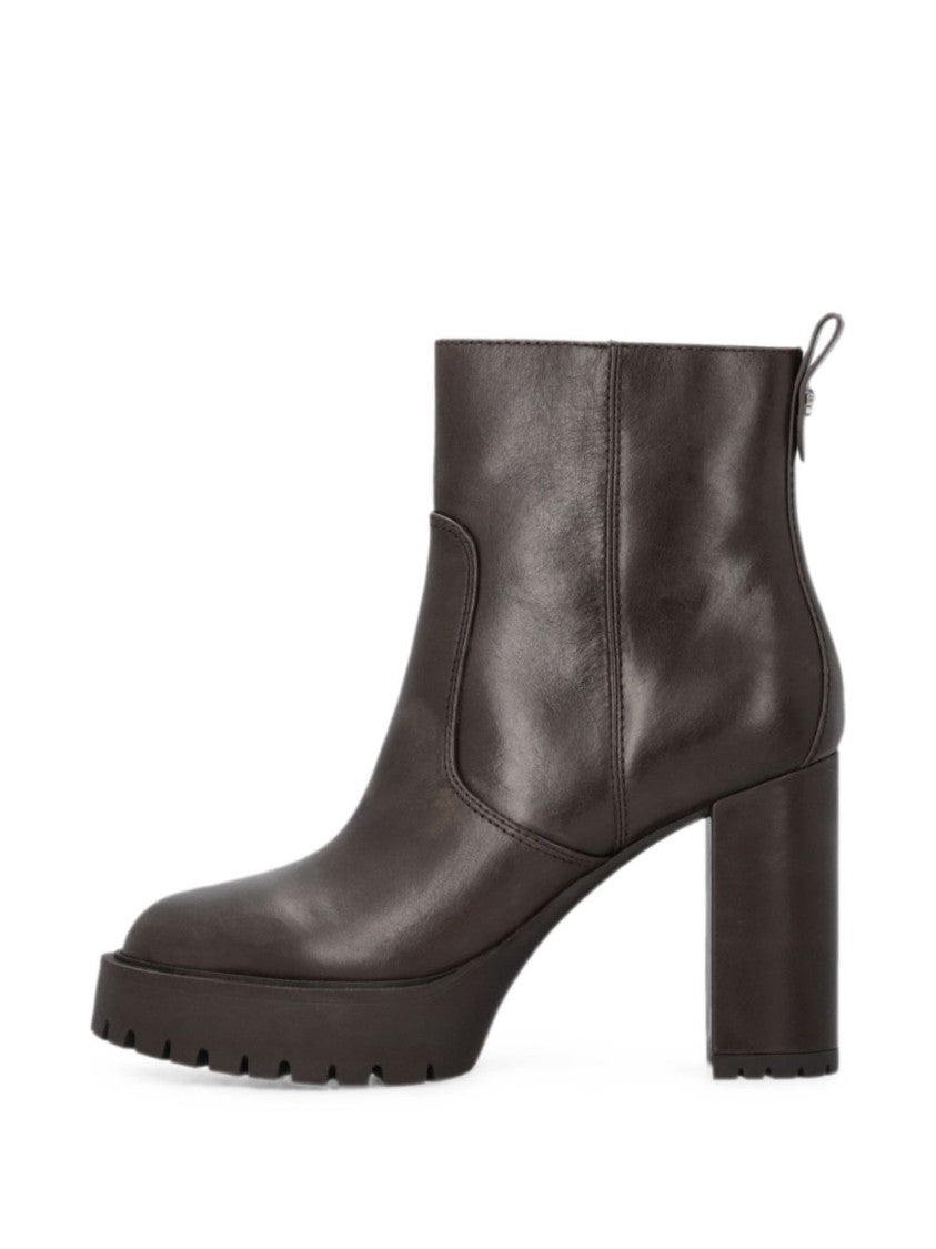 Pinko Black Minimalistic Block Heel Lug Boots