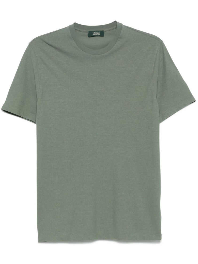 Zanone Classic Crew-Neck Green T-Shirt With Superior Comfort