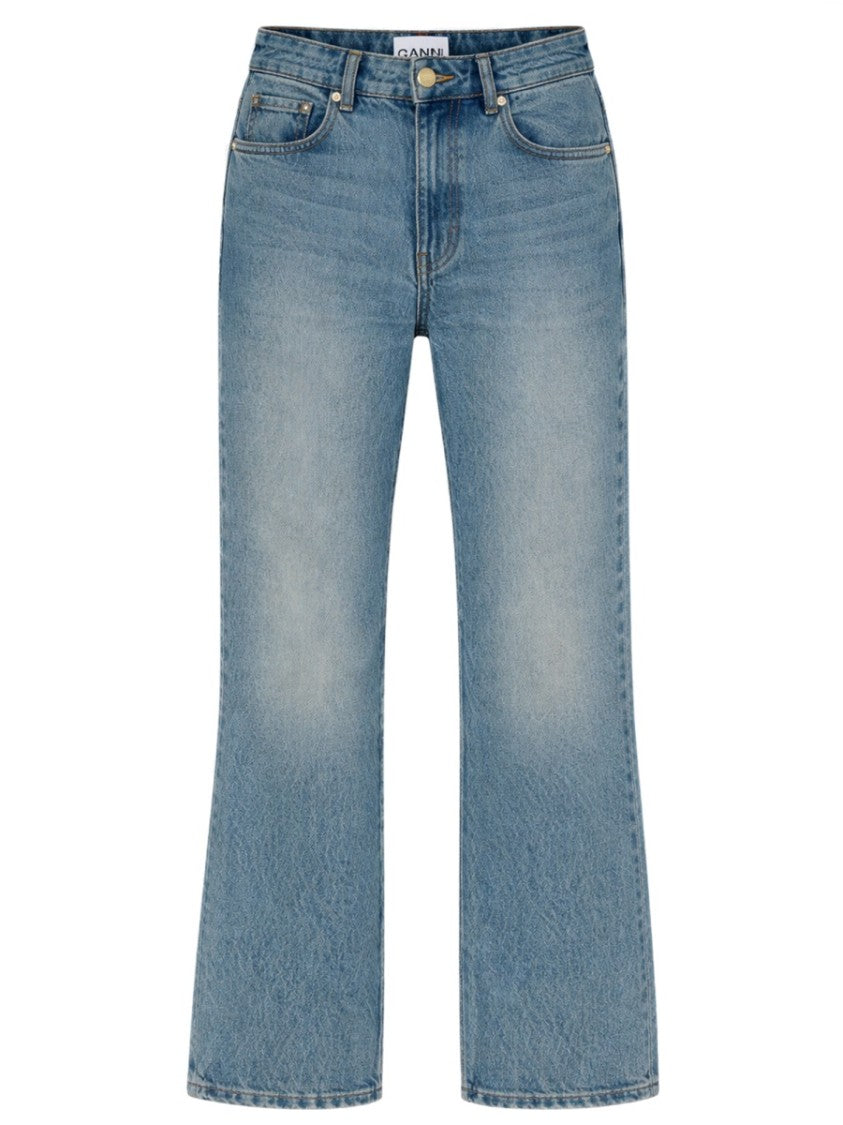 Ganni Neutrals Betzy Retro Faded Flared Jeans