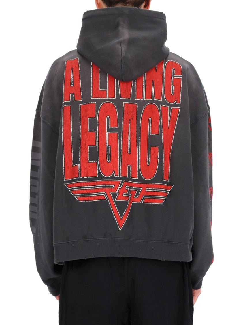 Represent Washed Black Living Legacy Oversized Sweatshirt