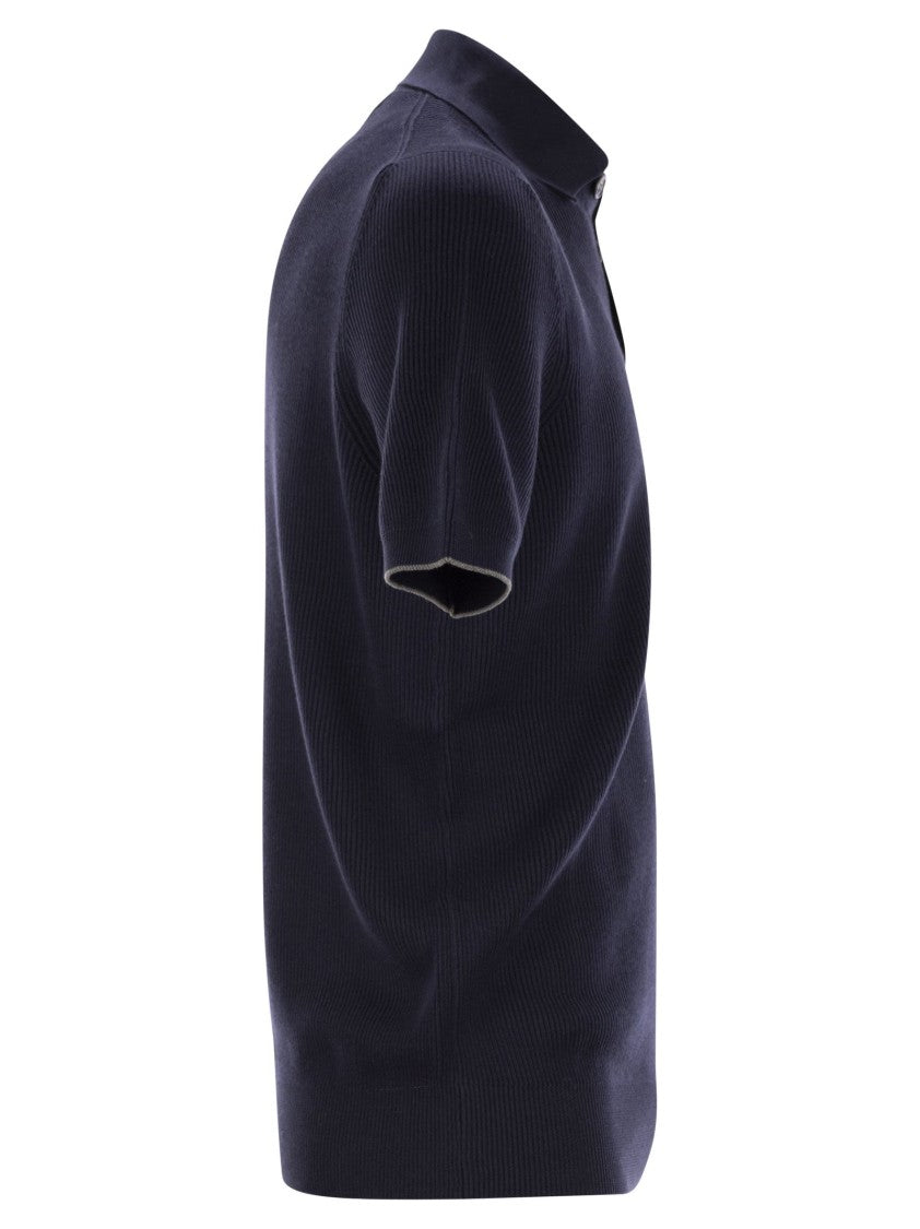 Brunello Cucinelli Ribbed Cotton Polo-Style Jersey
