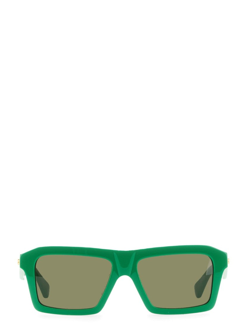 Bottega Veneta Black Acetate Square Sunglasses With Timeless Frame Design
