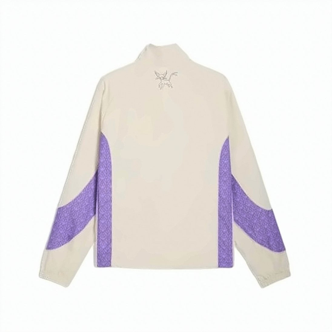 Puma Light Beige Jacket With Purple Patterned Panels And High Collar
