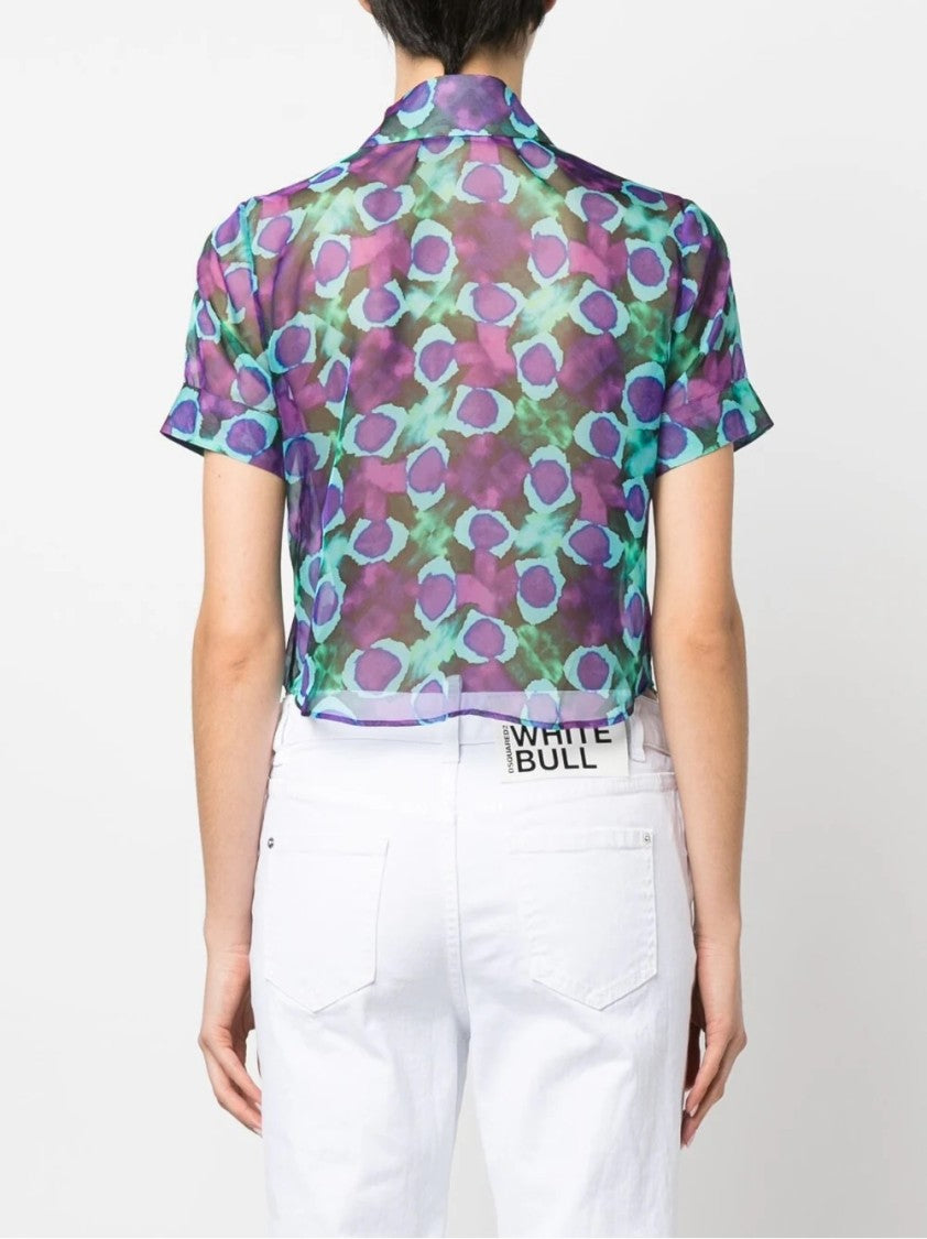 Dsquared2 Semi-Transparent Abstract Print Shirt