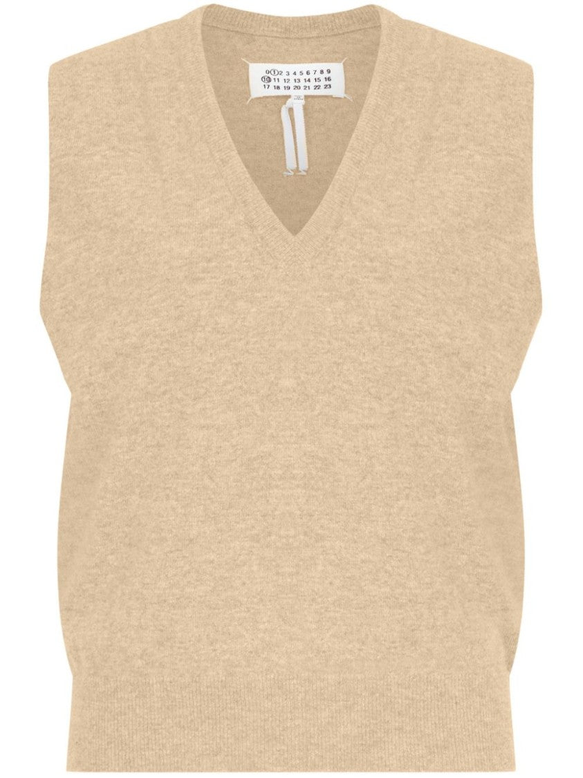 Maison Margiela Sleeveless Black Knit Top