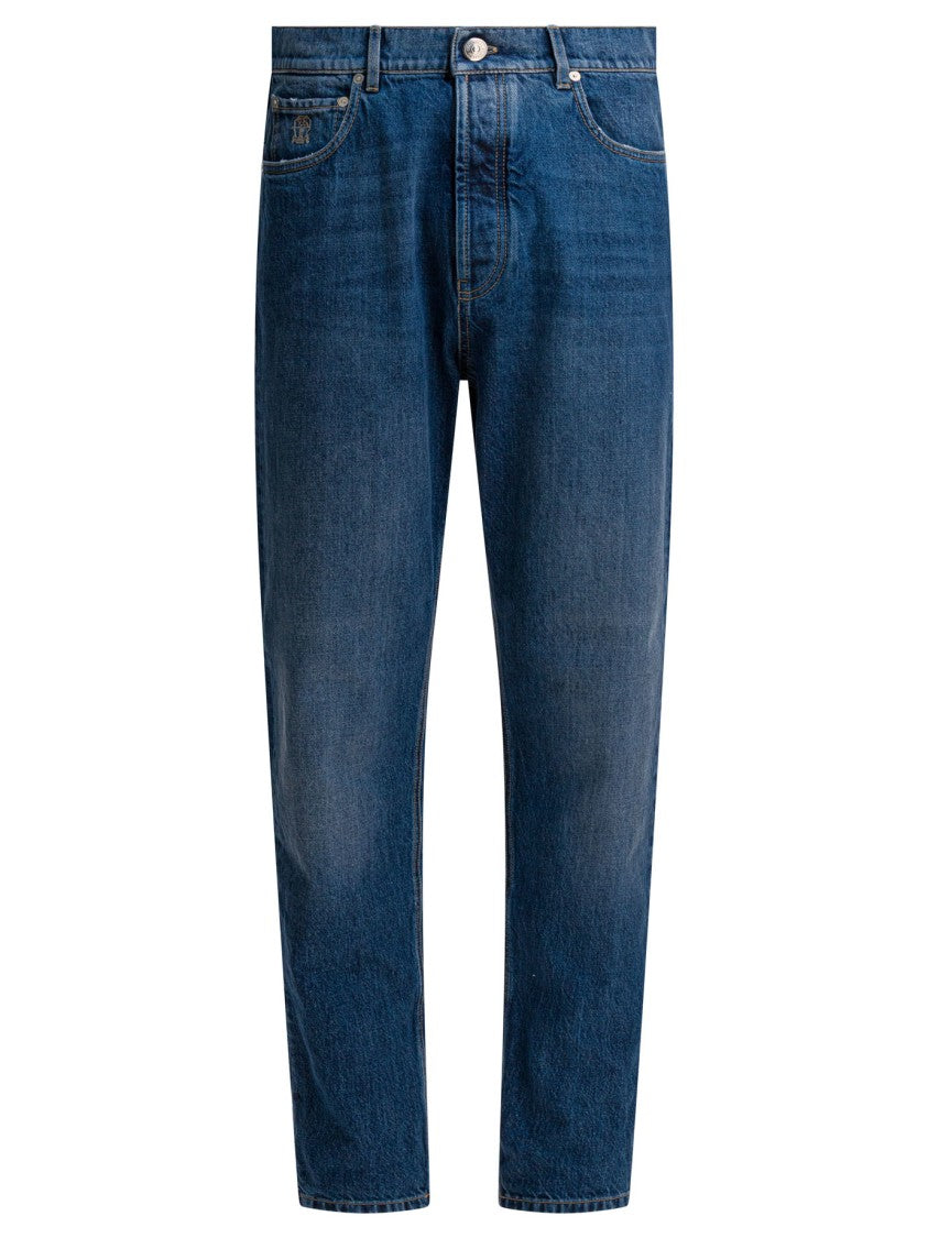 Brunello Cucinelli Five-Pocket Denim Jeans With High Waist